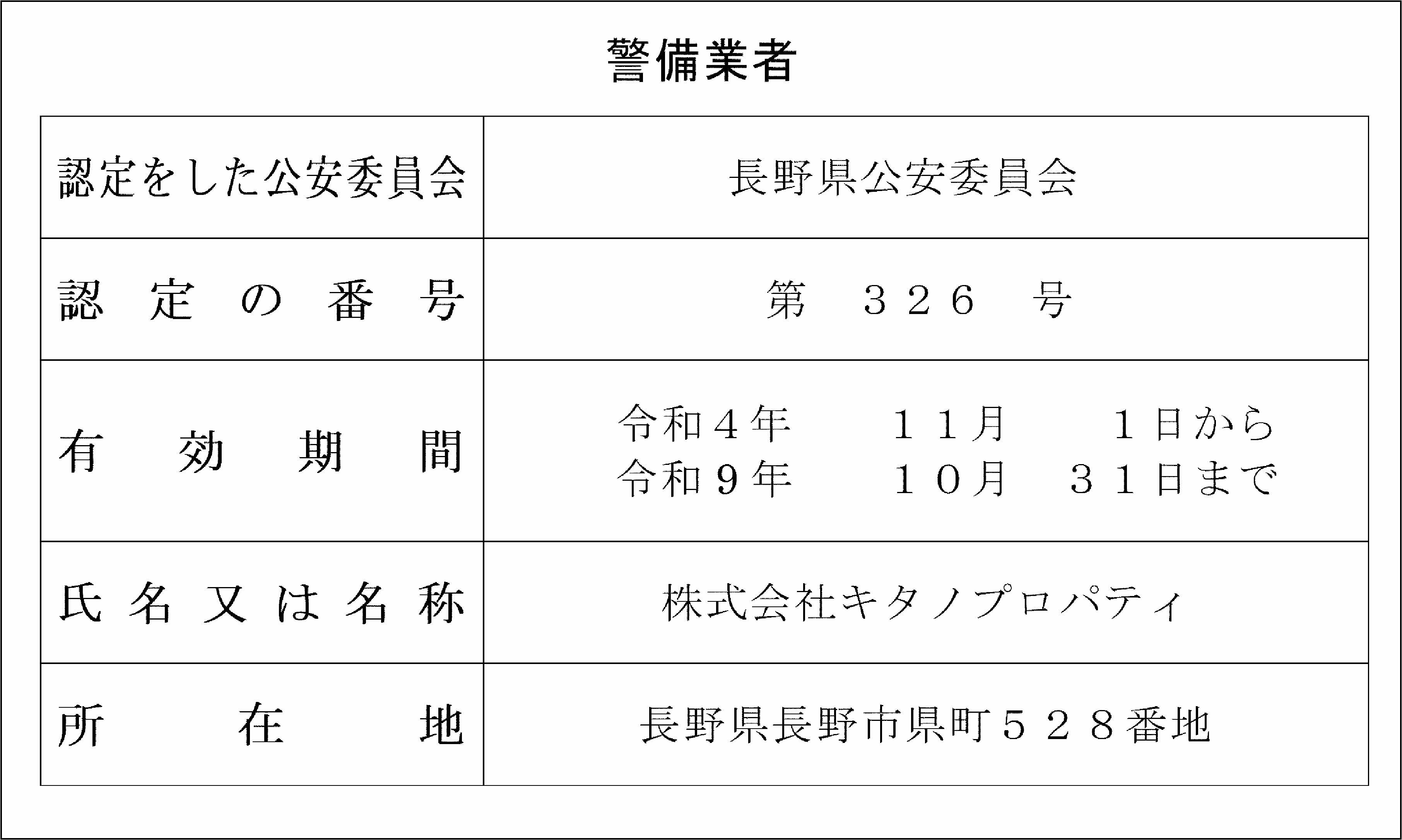 警備業者標識